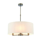 73015 Daley 3 Light Pendant Dark Antique Bronze Silk Fabric Shade