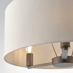 73015 Daley 3 Light Pendant Dark Antique Bronze Silk Fabric Shade