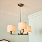 73016 Daley 3 Light Pendant Dark Antique Bronze Silk Shade