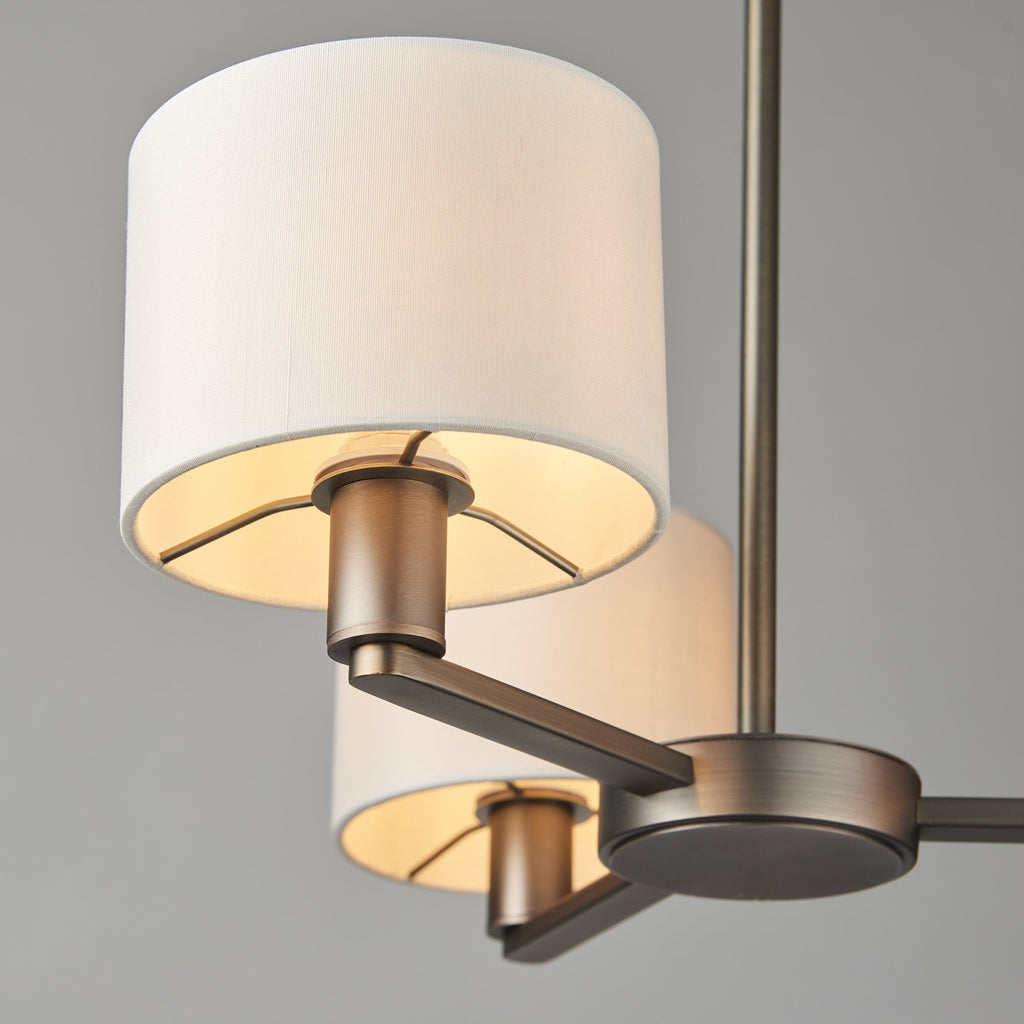 73016 Daley 3 Light Pendant Dark Antique Bronze Silk Shade