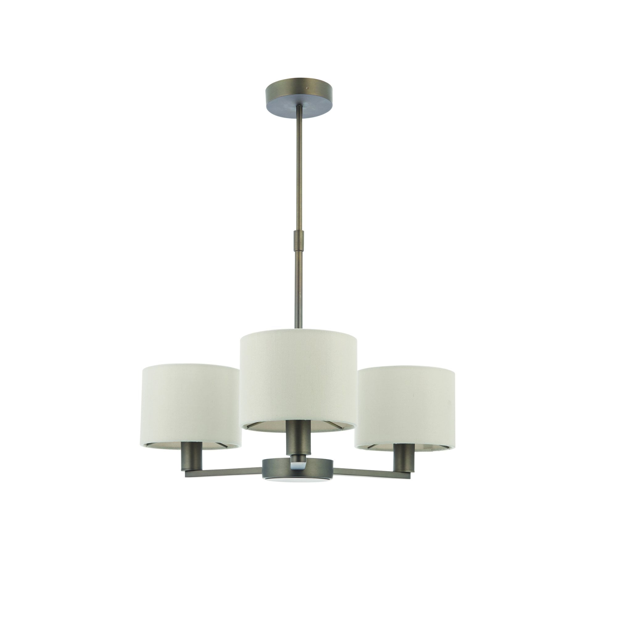 73016 Daley 3 Light Pendant Dark Antique Bronze Silk Shade
