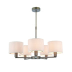 73017 Daley 5 Light Pendant Dark Antique Bronze Silk Shades