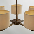 73017 Daley 5 Light Pendant Dark Antique Bronze Silk Shades