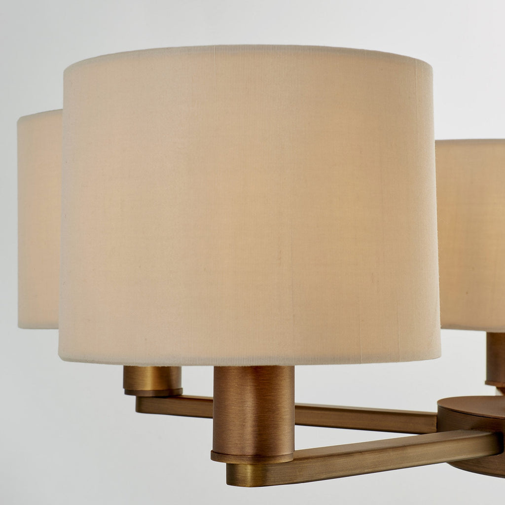 73017 Daley 5 Light Pendant Dark Antique Bronze Silk Shades