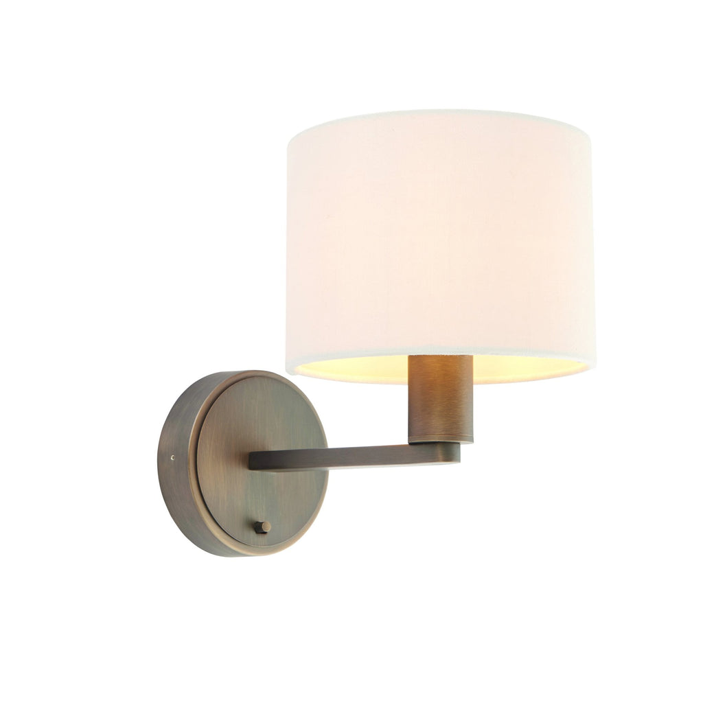 73018 Daley Wall Light Dark Antique Bronze Silk Shade