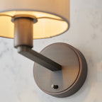73018 Daley Wall Light Dark Antique Bronze Silk Shade