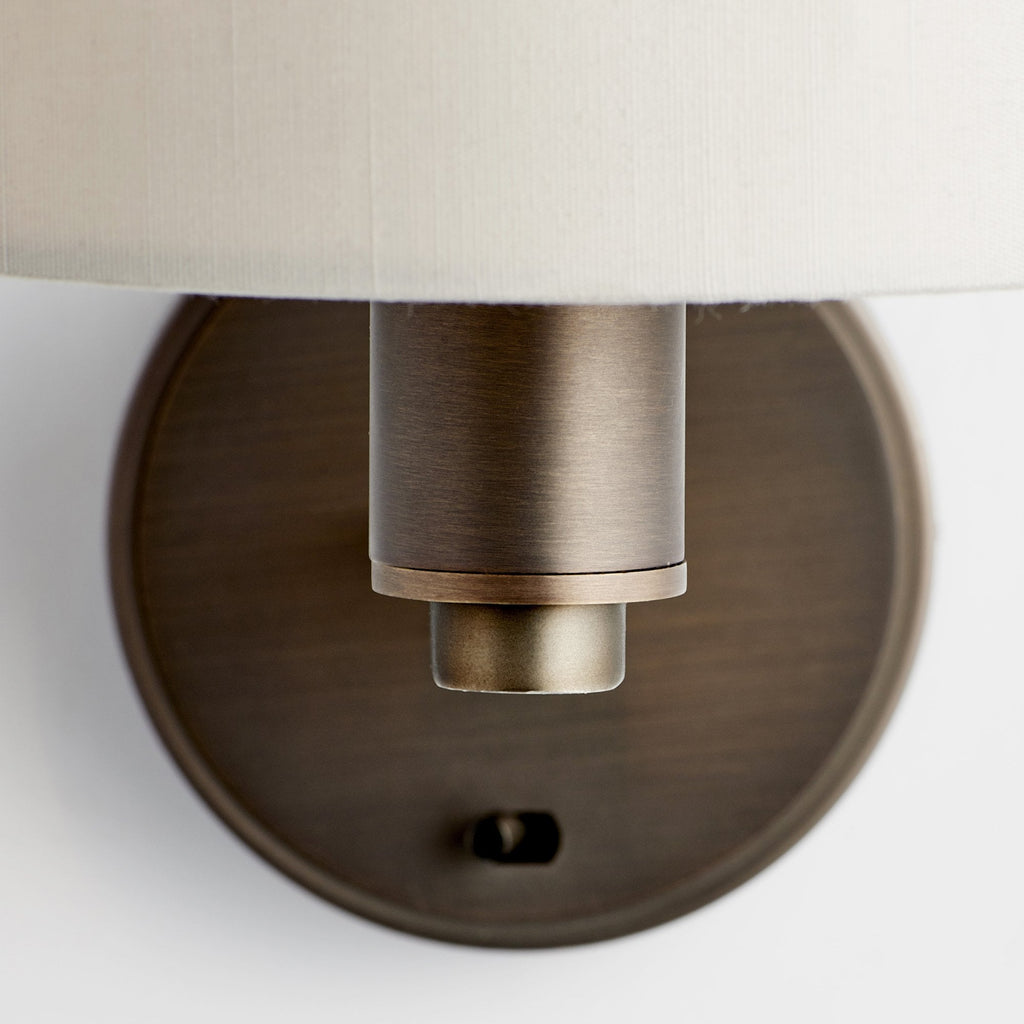 73018 Daley Wall Light Dark Antique Bronze Silk Shade