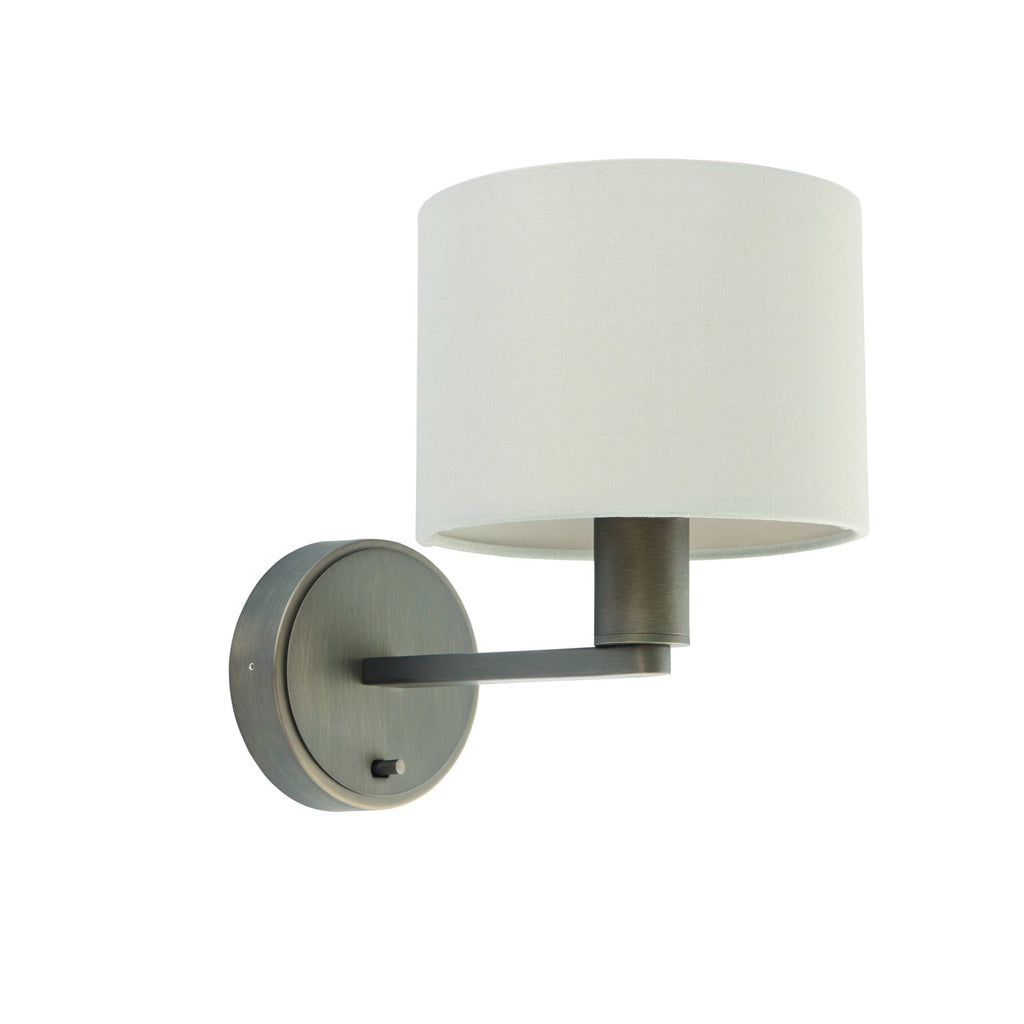 73018 Daley Wall Light Dark Antique Bronze Silk Shade