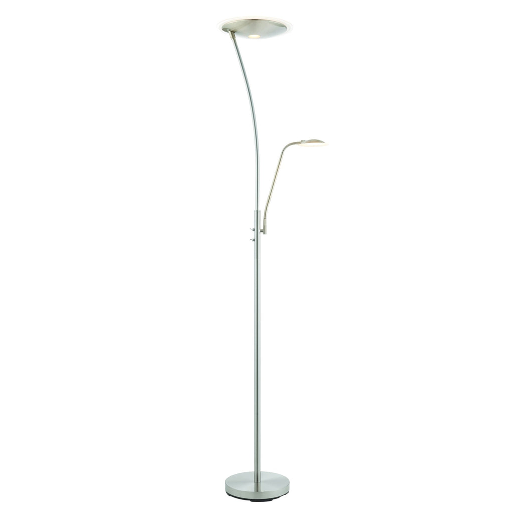 73081 Alassio Mother And Child LED Task Floor Lamp Satin Chrome