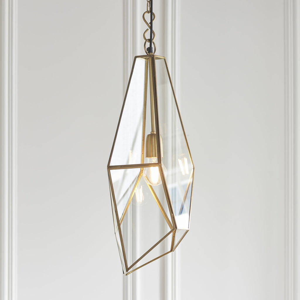 73117 Avery Pendant Antique Brass Clear Glass