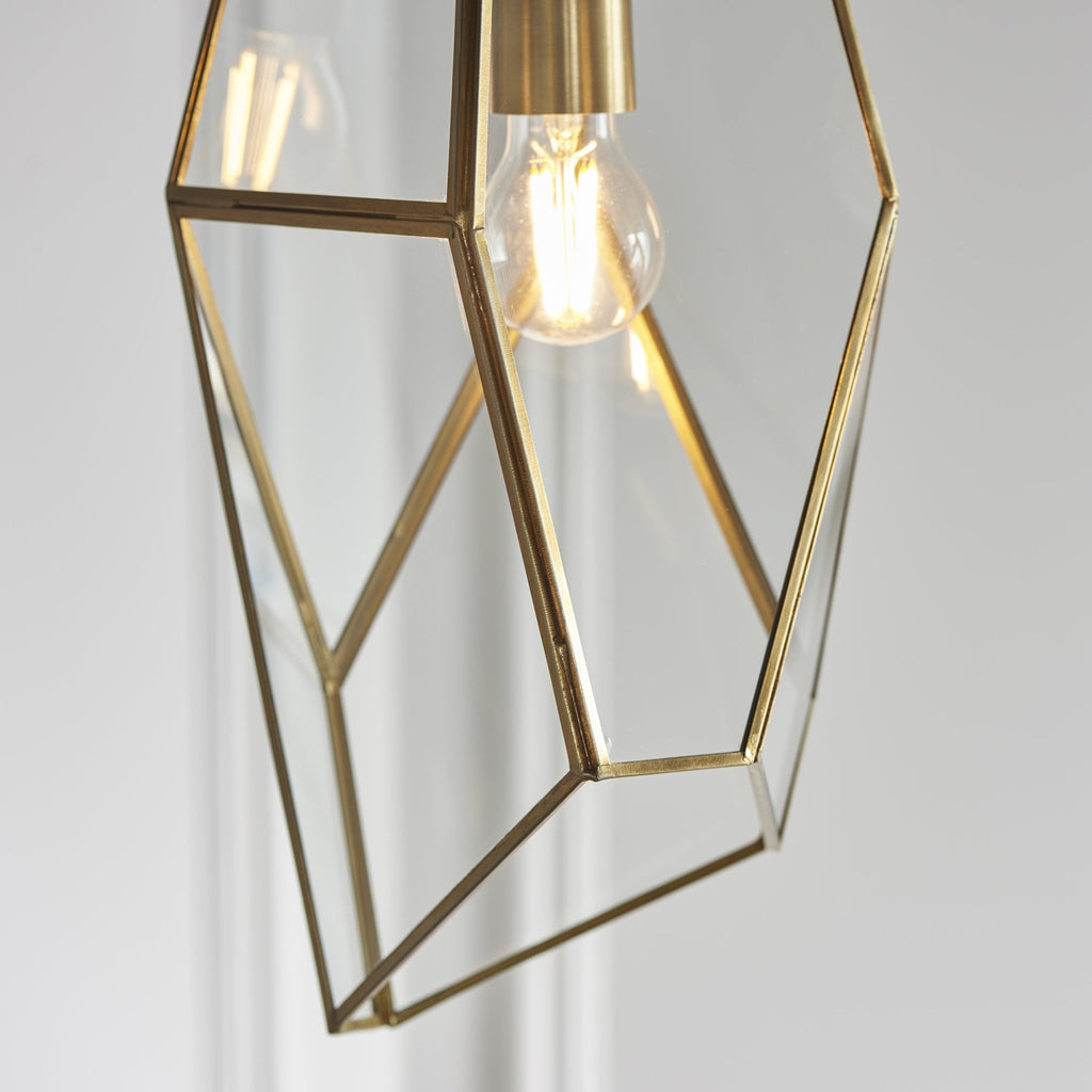 73117 Avery Pendant Antique Brass Clear Glass