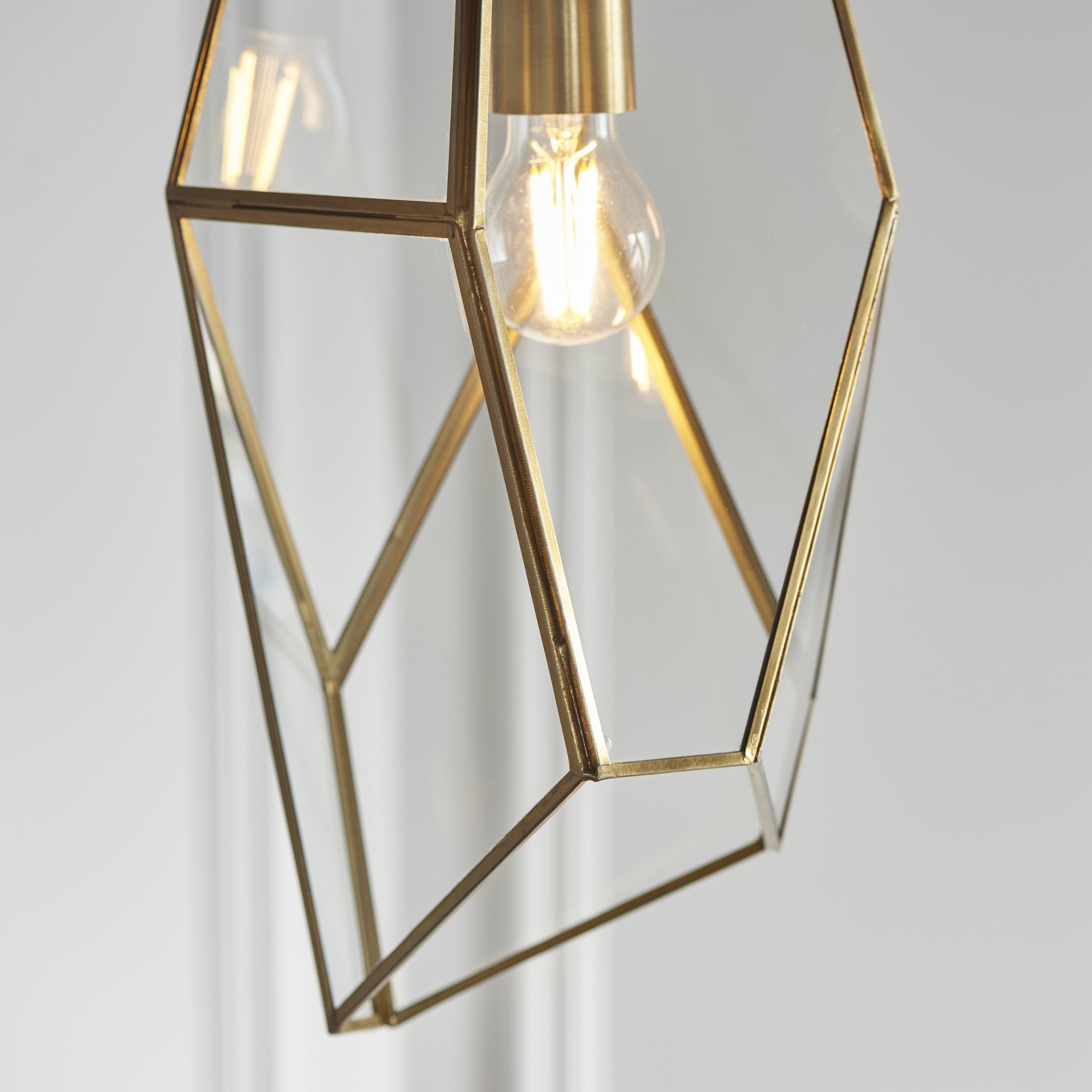 73117 Avery Pendant Antique Brass Clear Glass
