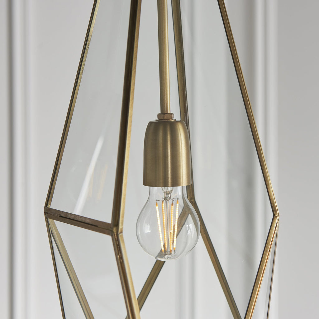 73117 Avery Pendant Antique Brass Clear Glass