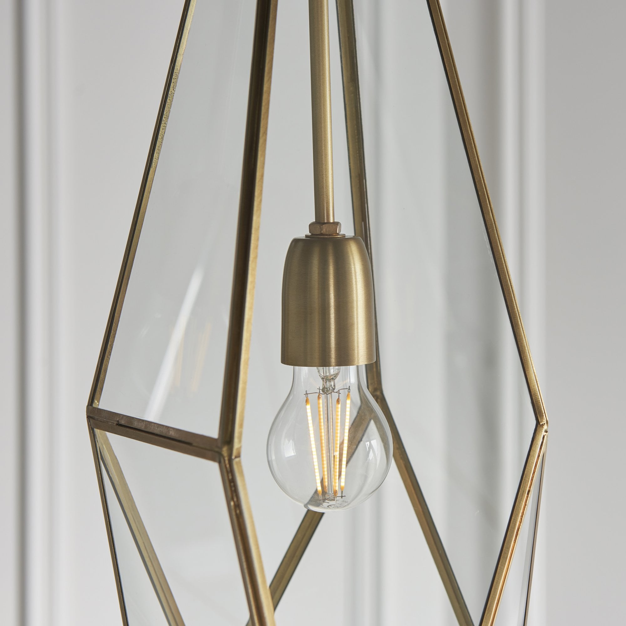 73117 Avery Pendant Antique Brass Clear Glass