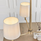 73411 Ortona 3 Light Pendant Antique Brass White Shades