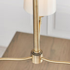 73411 Ortona 3 Light Pendant Antique Brass White Shades