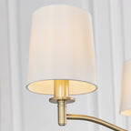 73411 Ortona 3 Light Pendant Antique Brass White Shades