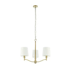 73411 Ortona 3 Light Pendant Antique Brass White Shades