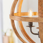 73575 Toba 4 Light Pendant Mango Wood Dark Bronze