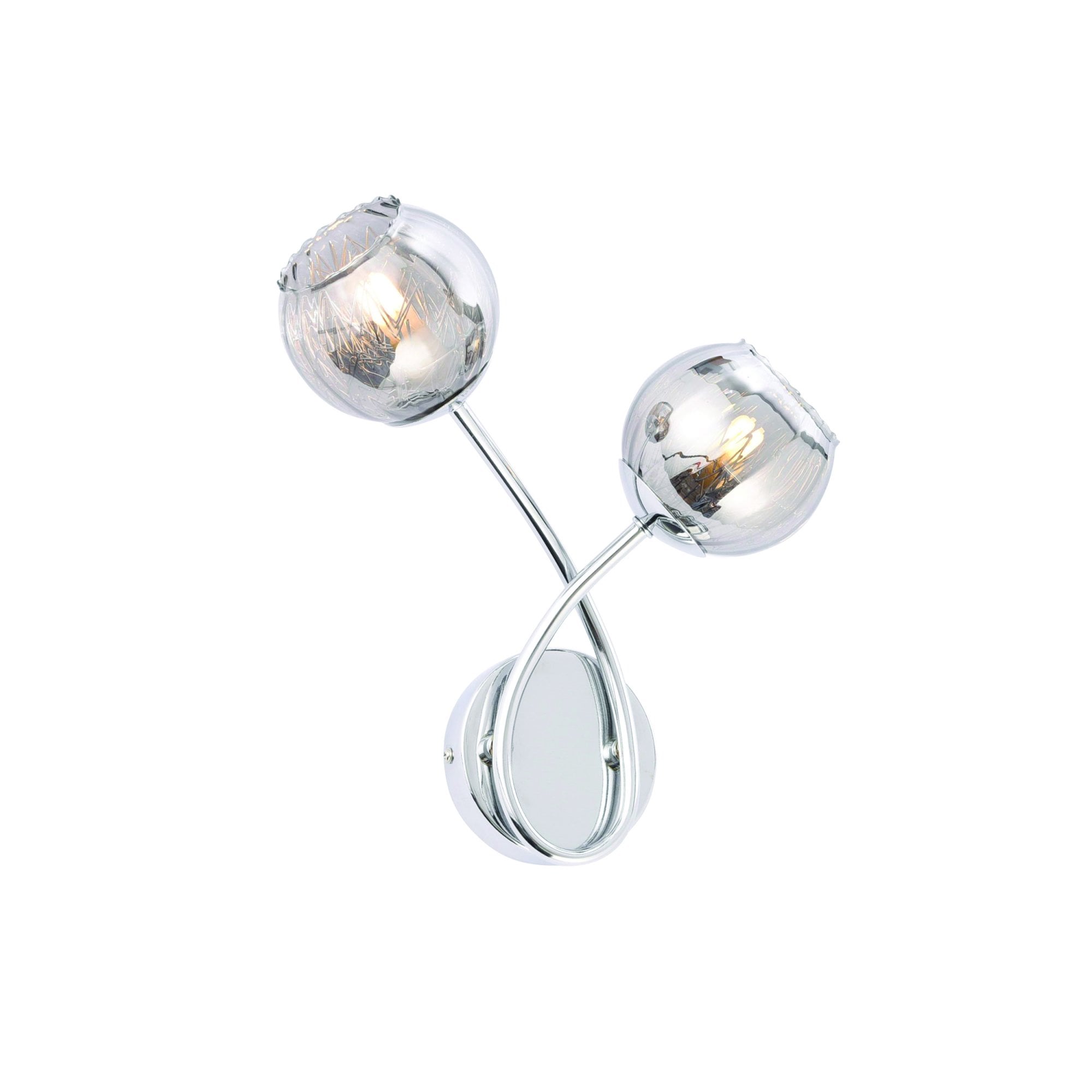 73583 Aerith 2 Light Wall Chrome Smokey Mirror Glass (SD)