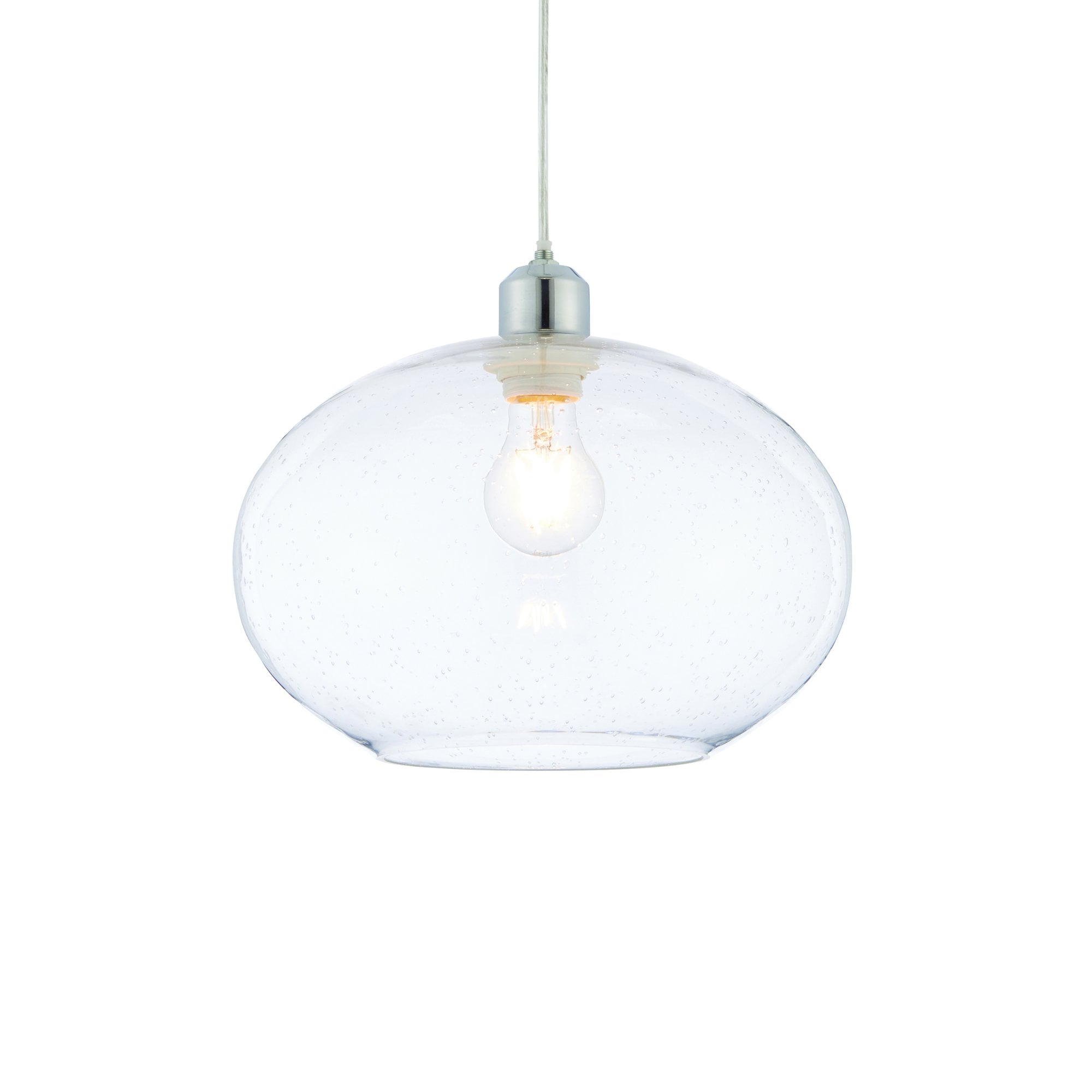 73974 Dimitri Non Electric Pendant Clear Glass With Bubbles