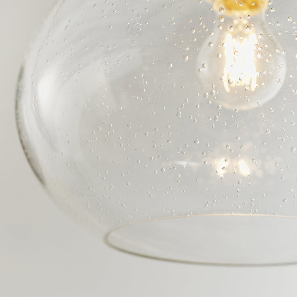 73974 Dimitri Non Electric Pendant Clear Glass With Bubbles