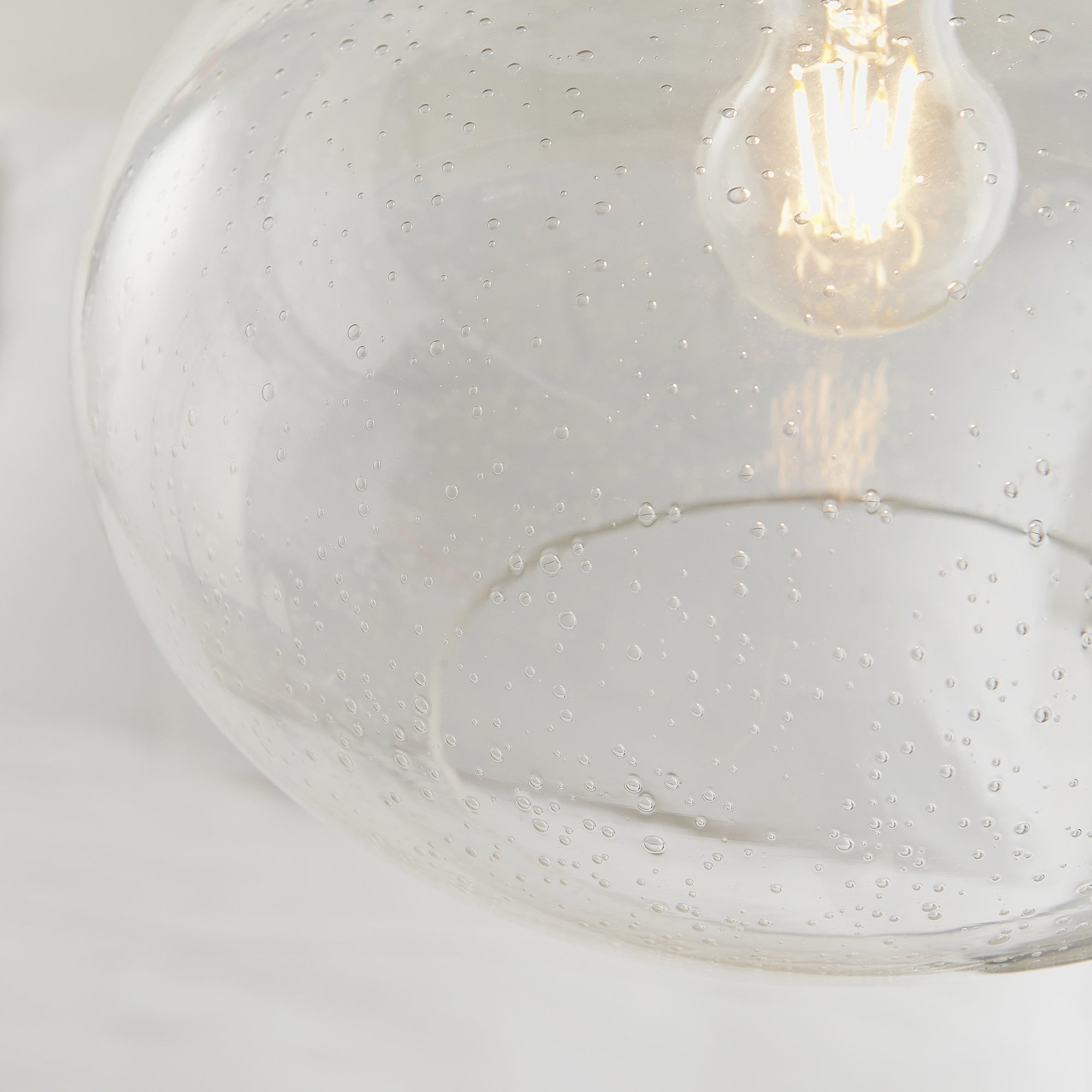 73974 Dimitri Non Electric Pendant Clear Glass With Bubbles