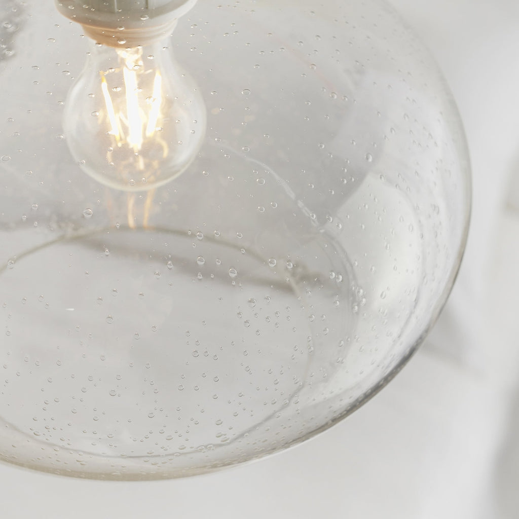 73974 Dimitri Non Electric Pendant Clear Glass With Bubbles