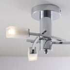 146-3CH Havana 3 Light Semi Flush Ceiling Light Chrome Plate & Frosted Glass (S)