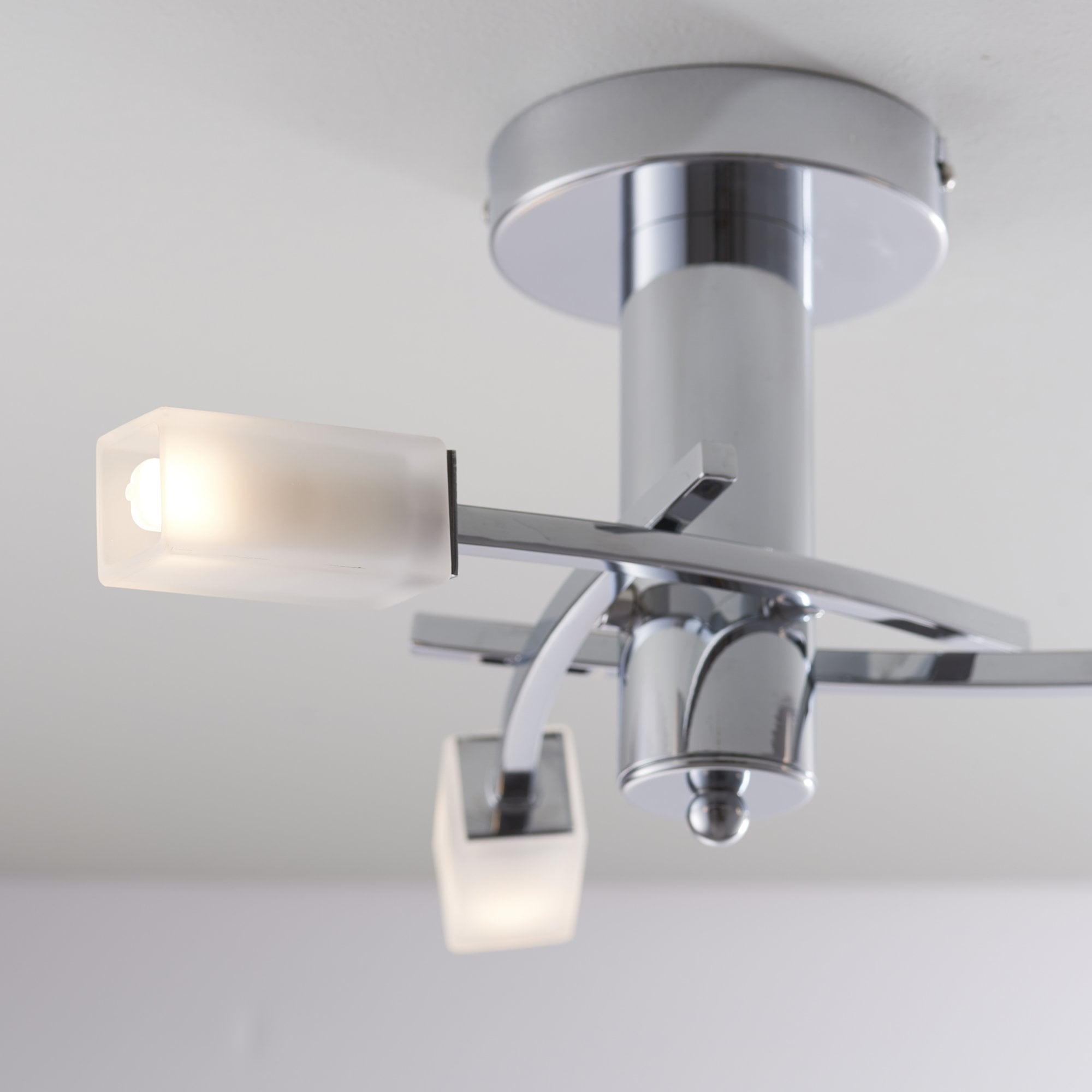 146-3CH Havana 3 Light Semi Flush Ceiling Light Chrome Plate & Frosted Glass (S)
