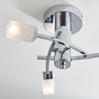 146-3CH Havana 3 Light Semi Flush Ceiling Light Chrome Plate & Frosted Glass (S)