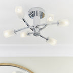 146-6CH Havana 6 Light Semi Flush Ceiling Light Chrome Plate & Frosted Glass