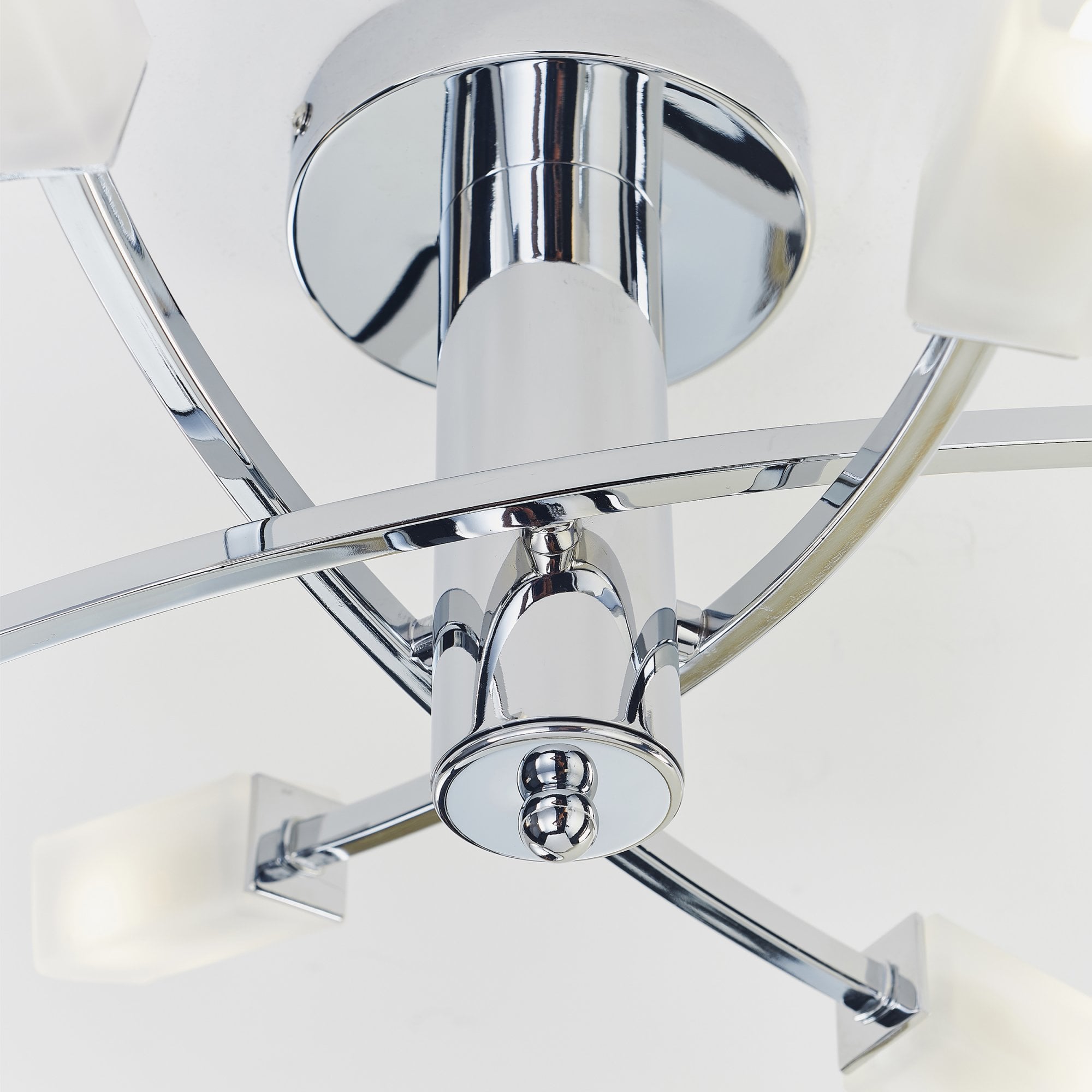 146-6CH Havana 6 Light Semi Flush Ceiling Light Chrome Plate & Frosted Glass