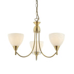 1805-3AN Alton 3 Light Pendant Antique Brass Plate & Matt Opal Glass