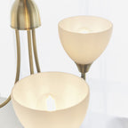 1805-3AN Alton 3 Light Pendant Antique Brass Plate & Matt Opal Glass