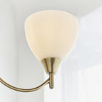 1805-3AN Alton 3 Light Pendant Antique Brass Plate & Matt Opal Glass