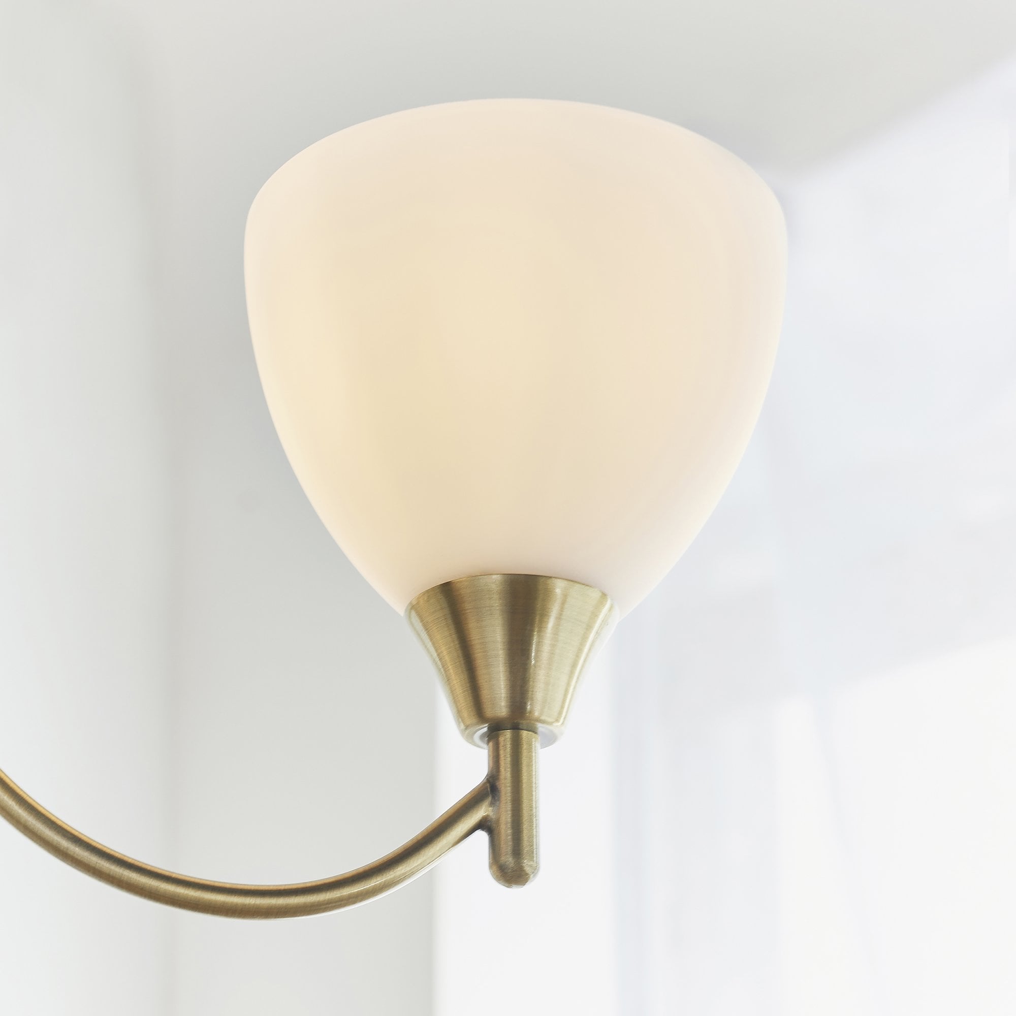 1805-3AN Alton 3 Light Pendant Antique Brass Plate & Matt Opal Glass