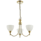 1805-3AN Alton 3 Light Pendant Antique Brass Plate & Matt Opal Glass