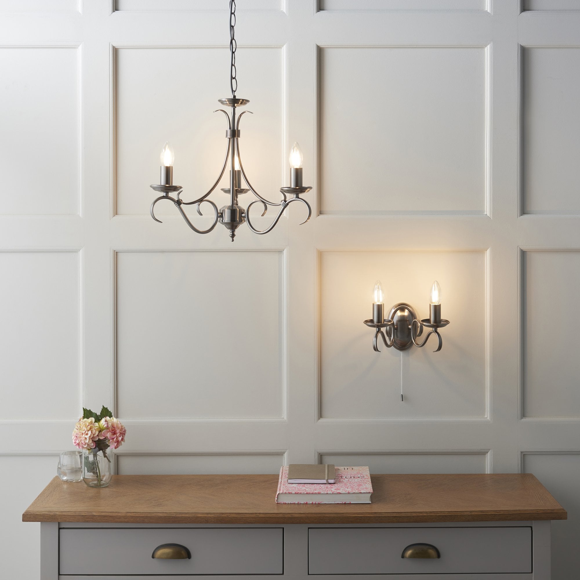 2030-3AN Bernice 3 Light Pendant Antique Brass Plate