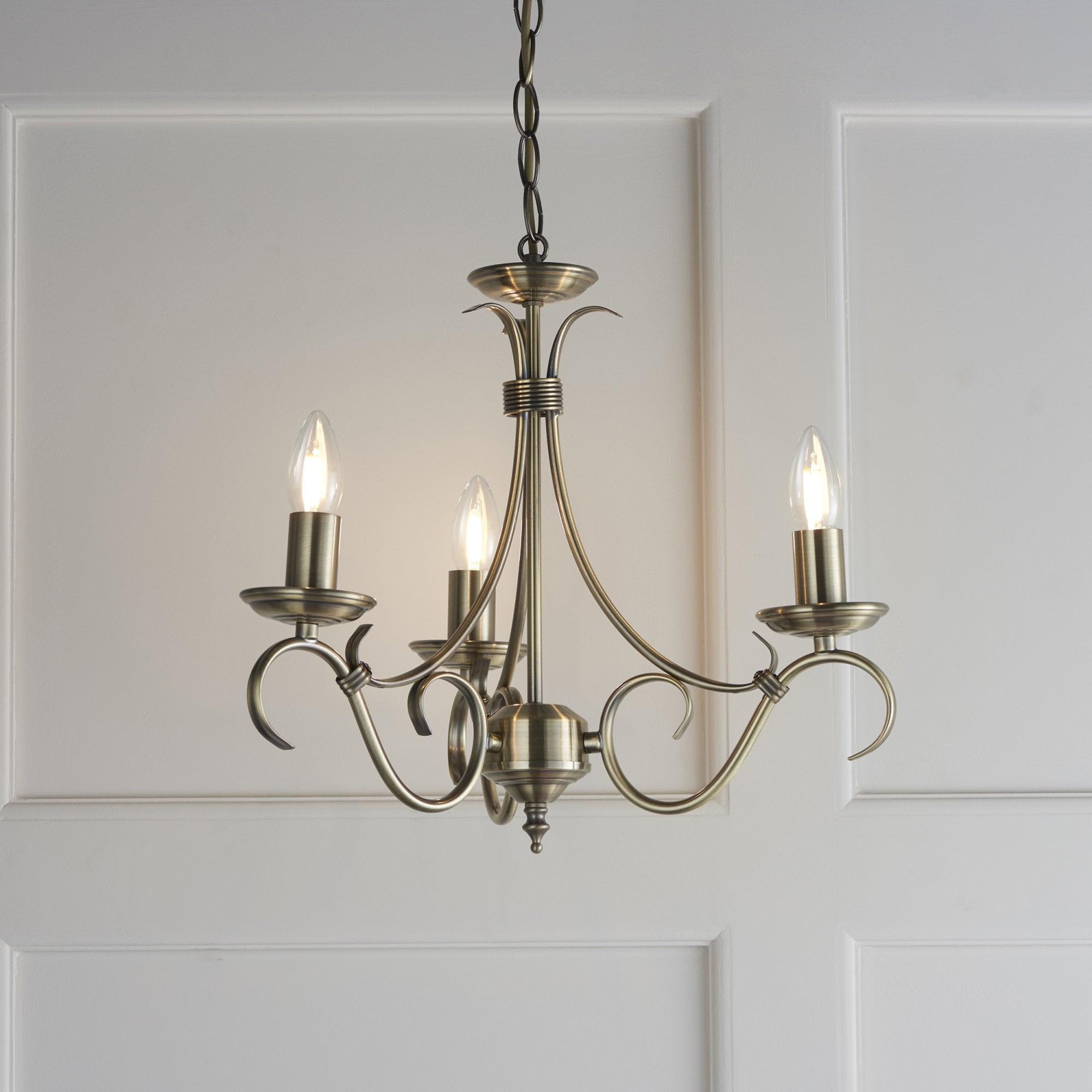 2030-3AN Bernice 3 Light Pendant Antique Brass Plate