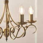 2030-5AN Bernice 5 Light Pendant Antique Brass Plate