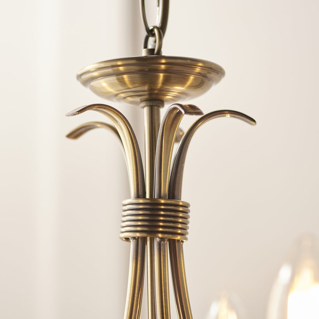 2030-5AN Bernice 5 Light Pendant Antique Brass Plate
