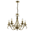 2030-5AN Bernice 5 Light Pendant Antique Brass Plate