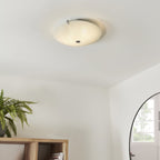 633-32 Roundel 2 Light Flush Celing Light Frosted/clear Glass & Chrome Plate