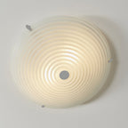 633-32 Roundel 2 Light Flush Celing Light Frosted/clear Glass & Chrome Plate