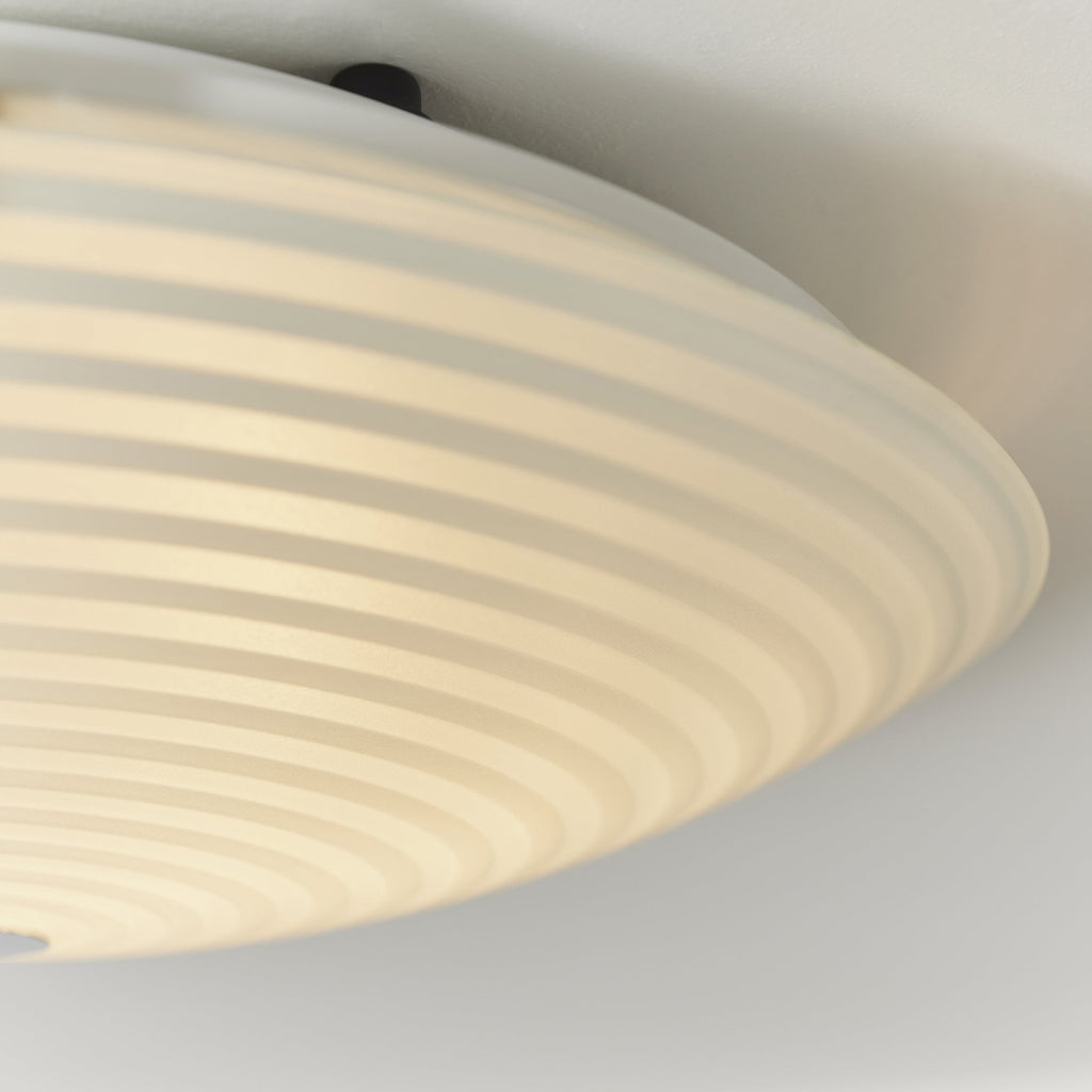633-32 Roundel 2 Light Flush Celing Light Frosted/clear Glass & Chrome Plate