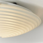 633-32 Roundel 2 Light Flush Celing Light Frosted/clear Glass & Chrome Plate