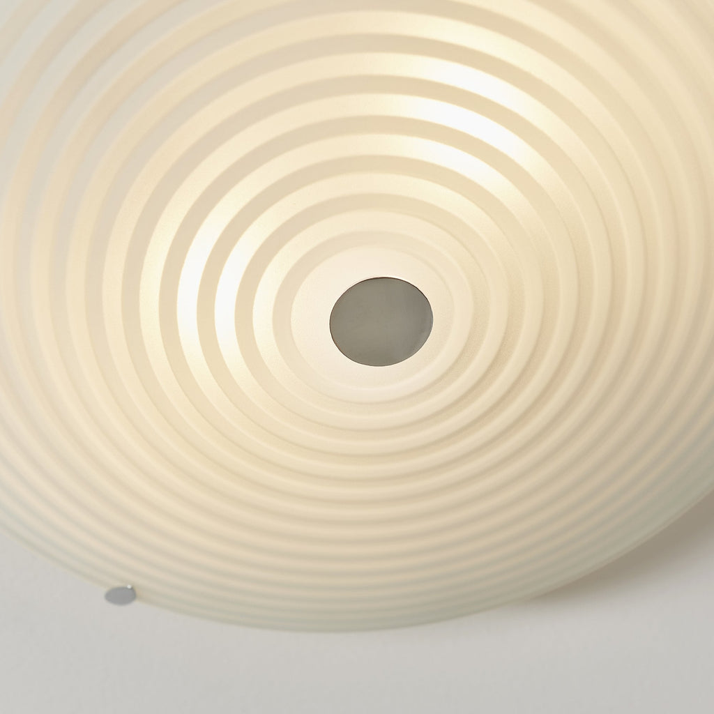 633-32 Roundel 2 Light Flush Celing Light Frosted/clear Glass & Chrome Plate