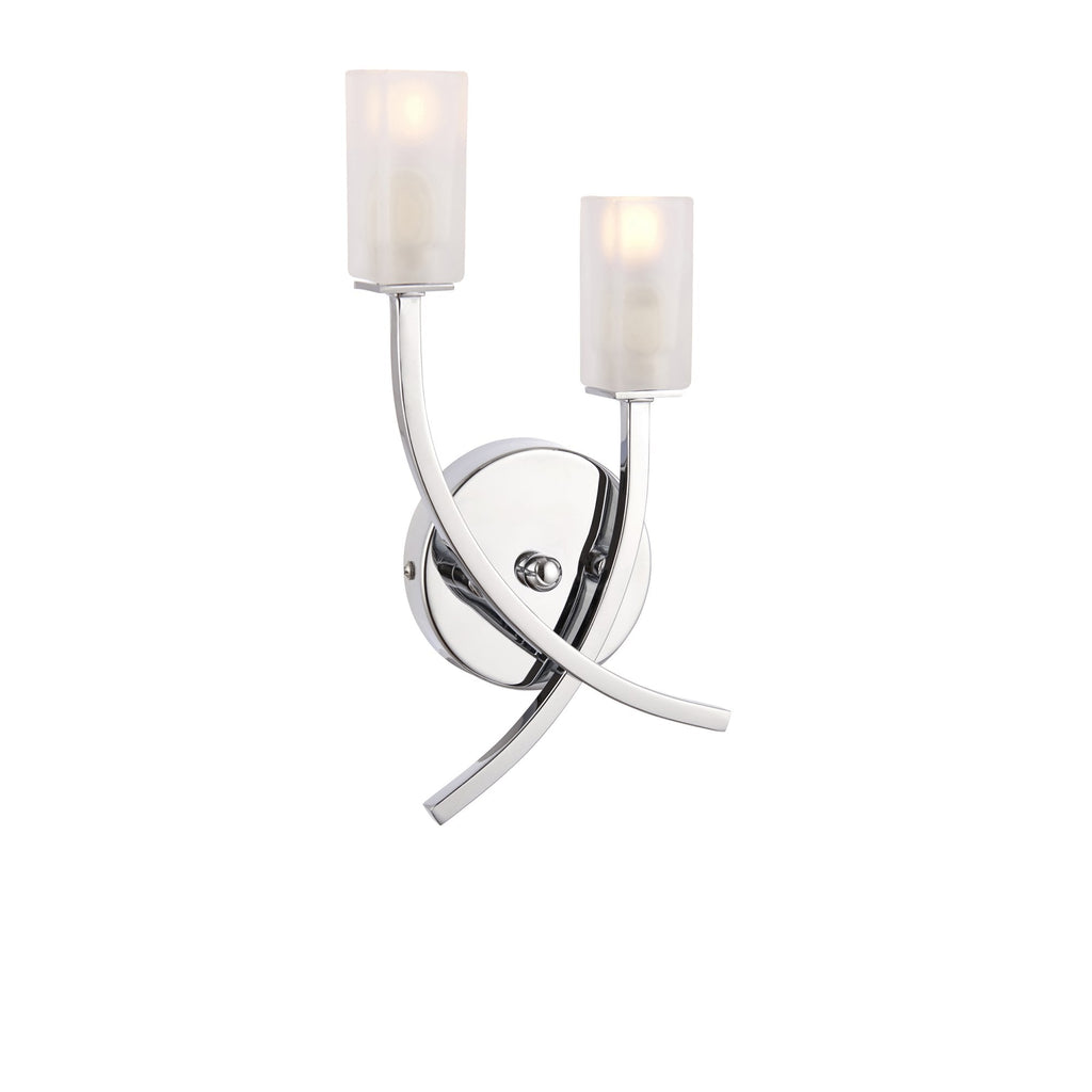 146-2CH Havana 2 Light Wall Light Chrome Plate & Frosted Glass