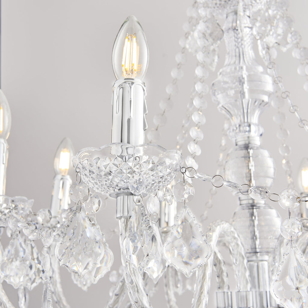 308-8CL Clarence 8 Light Pendant Clear Acrylic & Chrome Plate